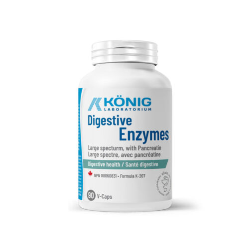 Flacone di integratore Digestive Enzymes König con enzimi digestivi