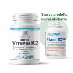 Super Vitamina K2 Konig Nutrition con MK4 MK7 e vitamina D3