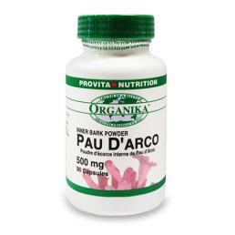 Integratore alimentare Pau d’Arco in flacone con etichetta verde Provita Nutrition