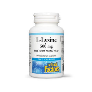 Flacone di L-Lysine Natural Factors integratore alimentare in capsule