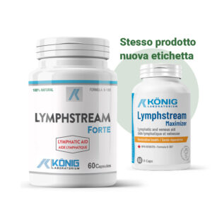 Integratore Lymphstream Maximizer Konig in flacone, supporto per il sistema linfatico